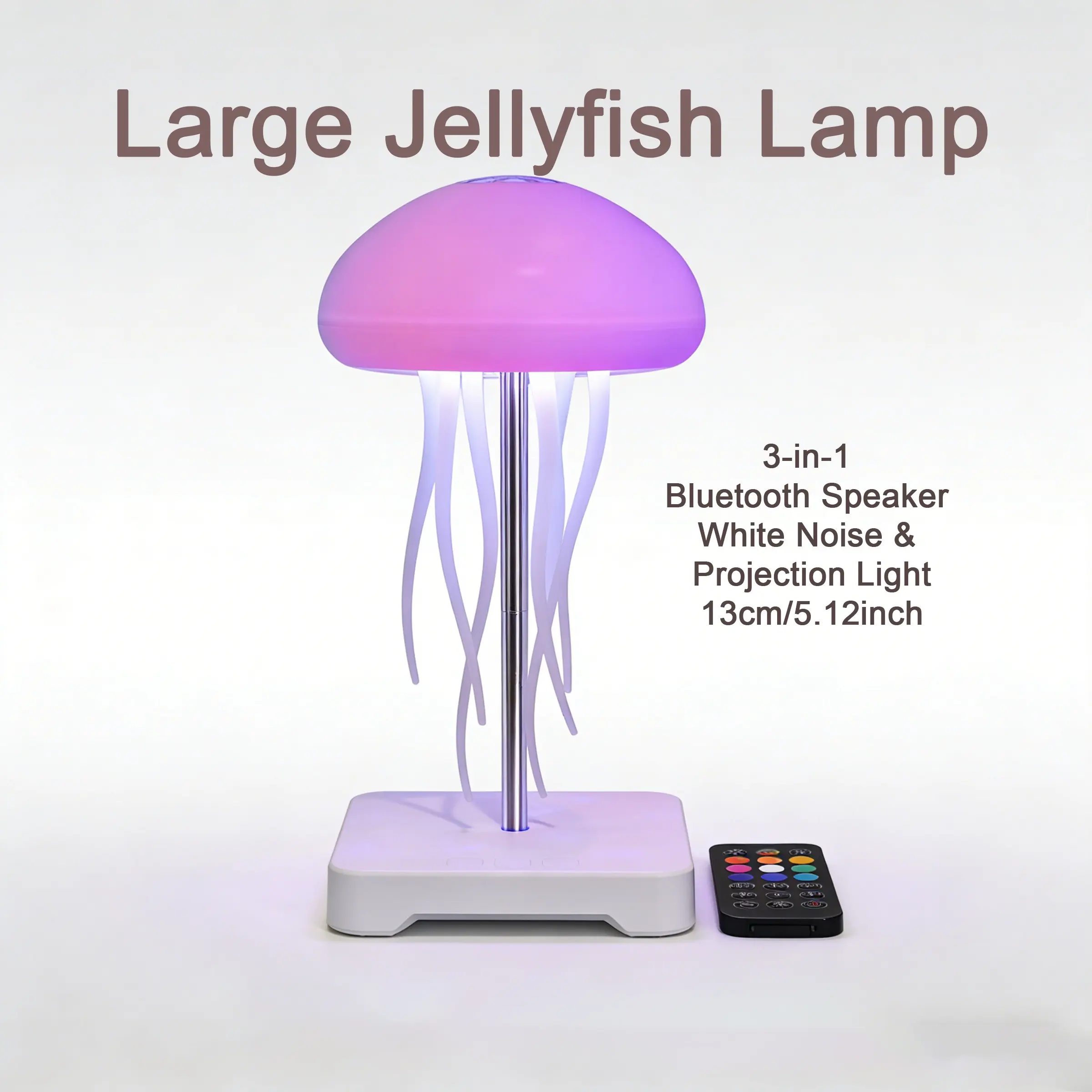 Large Jellyfish Lamp RGB Projection Bluetooth-compatible Speaker Sleep Noise USB Charging 4800mah Room Relaxation Gift
