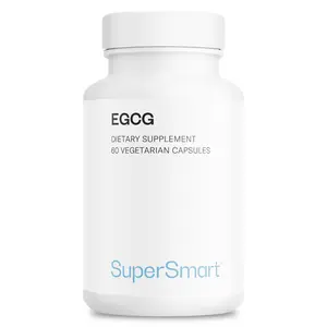 SUPERSMART - EGCg 480 mg Per Day - Extract of Green Tea - 20 Times Stronger Than Vitamin E - Antioxidant & Brain Supplement | Non-GMO & Gluten Free - 60 Vegetarian Capsules