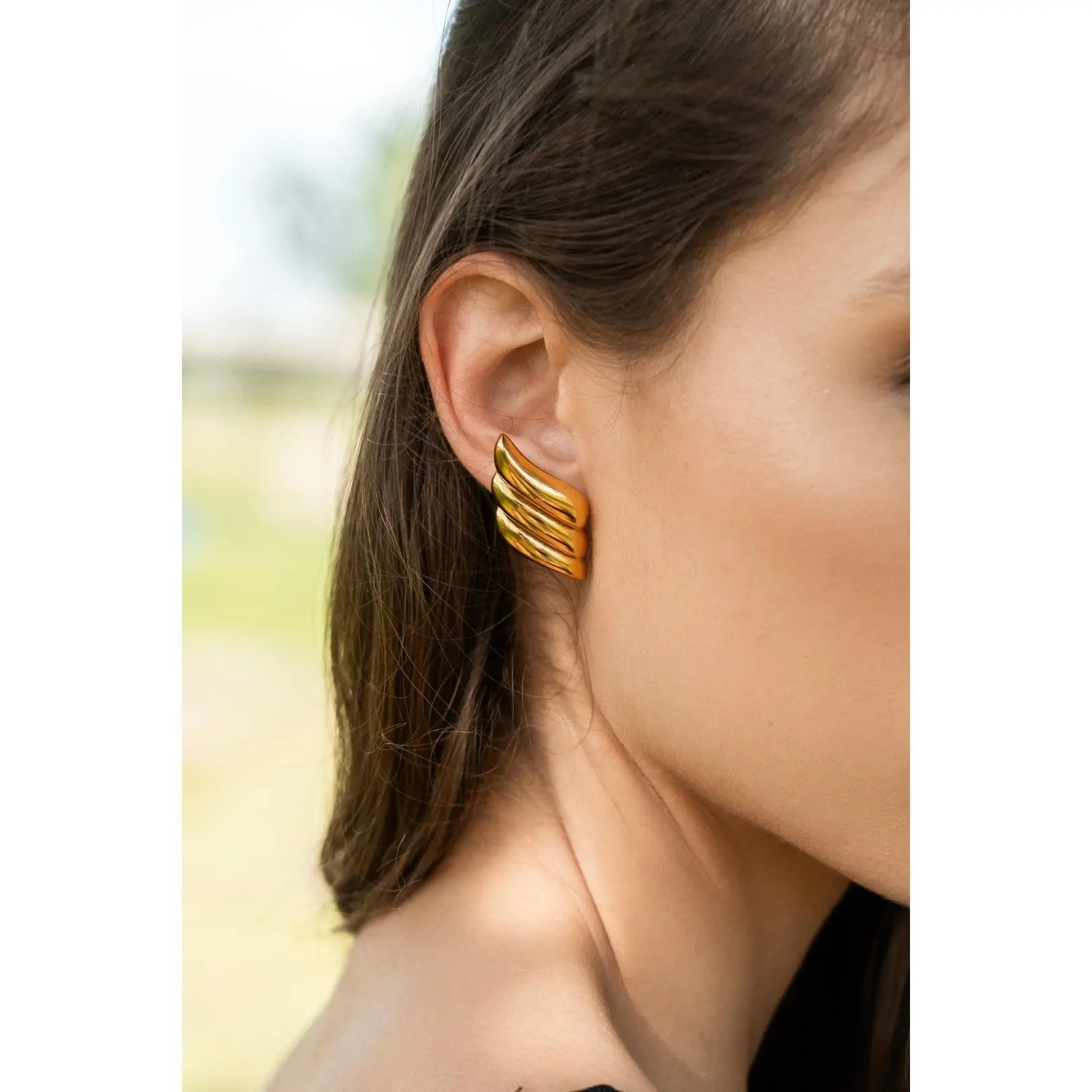 E10 - Francesca Gold Wing Earrings
