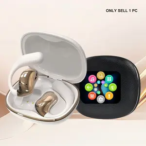 HITOZON Wireless Earbuds, Stereo Earbuds with Touch Screen Charging Case, Bass Ear Hook Phone Call Headset with Noise Reduction for iPhone, Android Smartphones, Computers, Laptops, Audio