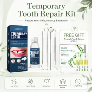 Moldable Fake Teeth Repair Kit with 4 Tools - Shapeable Denture Pellets for Broken, Missing Teeth, Veneers - Oral Care for Halloween, Cosplay