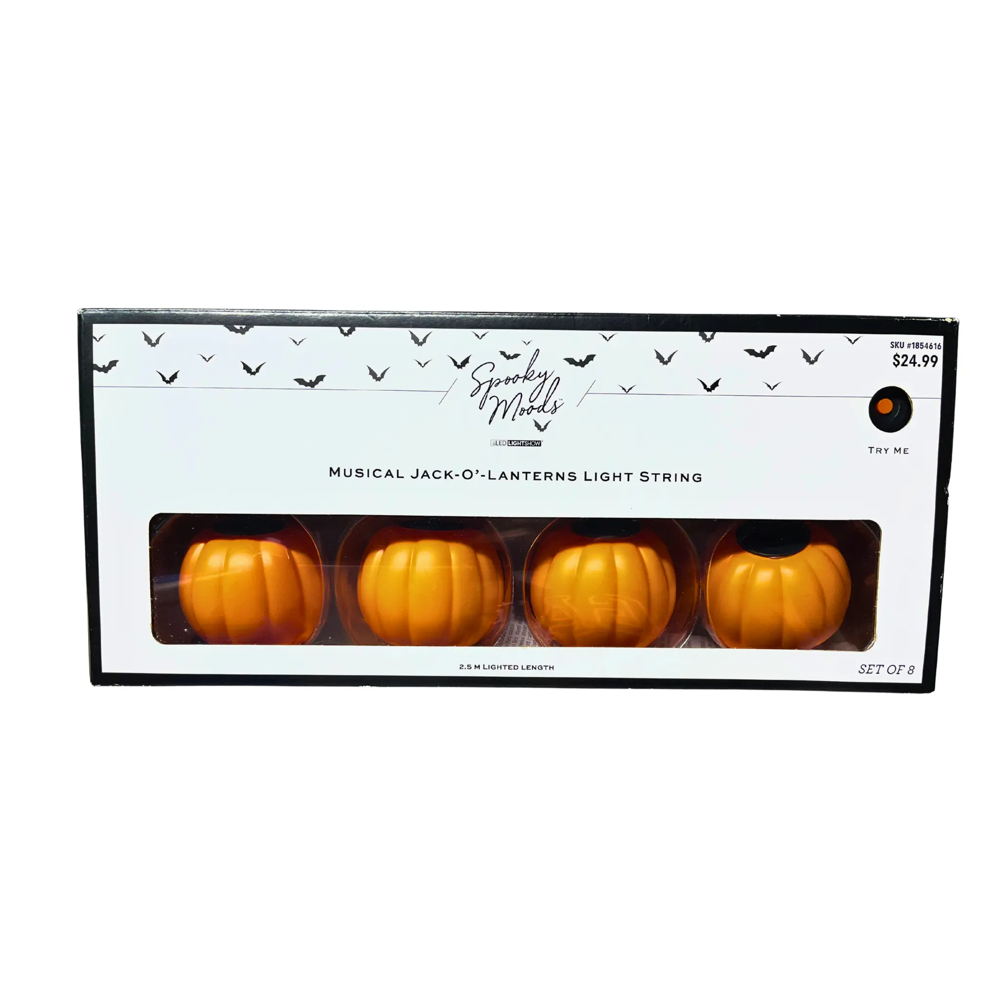 Gemmy Musical Jack O Lantern Light String Monster Mash Halloween Lights
