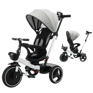 Unisex 5-in-1 Convertible Baby Stroller Trike HLF-6018 - Lightweight Stroller, Grows with Kids, Adjustable Canopy, Sit & Lie Reclining Design, Safe Metal Frame, Outdoor-Ready for 1-5 Years Boys & Girls