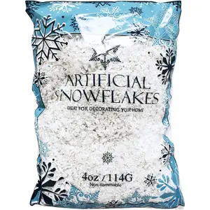 Snow Artificial Flakes 4 Oz Bag! Festive Fake Snow for Crafts, Christmas, and Decor! (1)