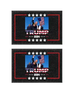 2 Pack Trump Survived Shot Trump 2024 Ear Bullet-Proof PA Pennsylvania Rally Shot Shooting Survivor Fight Strong Fist Pump Patch Embroidery Military Patch for Caps Bags Vests Military Uniforms