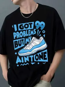 UNC 11 Low Sneaker Match Tee, Retro 99 Problems Shirt White Blue, Retro Streetwear Graphic Shirt, Urban Fashion T-Shirt