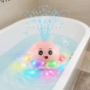 Gigilli Rechargeable Octopus Pool Toy with Colorful Flashing Lights Double Layer Waterproof Design for Kids Perfect Christmas Gift