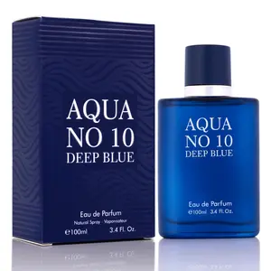 Urban Collection Aqua No 10 Deep Blue Eau De Parfum for Men 100ml Bold Aquatic Fragrance with Marine Notes Lavender Amber in Elegant Paper Box