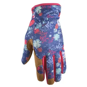 Wells Lamont 7013698 Women's Indoor & Outdoor Botanical Workwear Gardening Gloves - Multi-Color - Medium