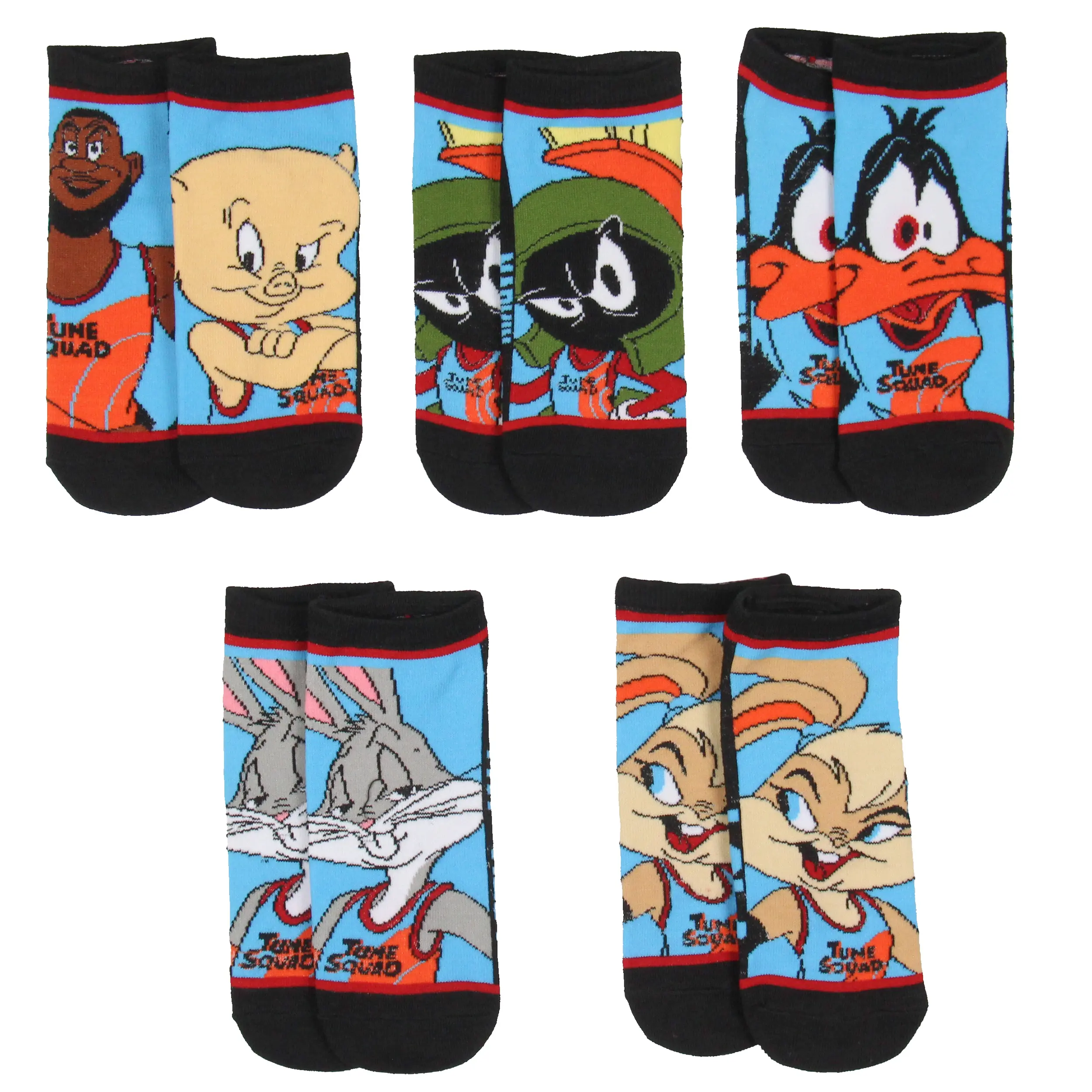Space Jam A New Legacy Adult 5 Pack Mix And Match Unisex No Show Ankle Socks Sock Size 9-11
