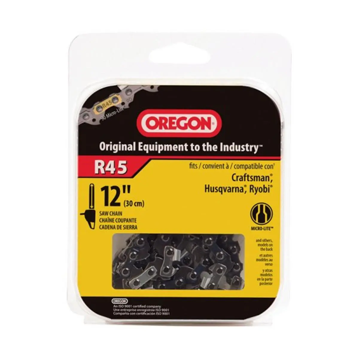 Oregon R45 Model Handheld Chain Saw with Handheld Grip, 12 in., for Tools & Hardware Applications
