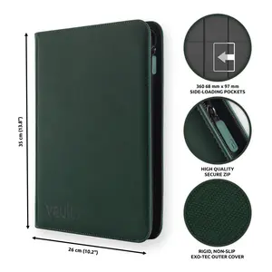 Vault X 9-Pocket Exo-Tec® Zip Binder (Forest Green)