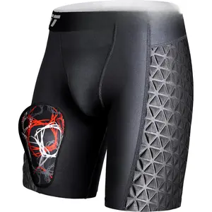 Youth Boys Baseball Sliding Shorts w/Cup Protective Athletic Compression Underwear Peewee Football Lacrosse Cricket