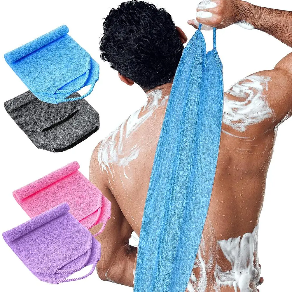 Personal Lightweight Bath Back Scrubber Towel - Japanese Exfoliating Washcloth for Shower, Back Acne, Rough Skin Full Body Cleansing
