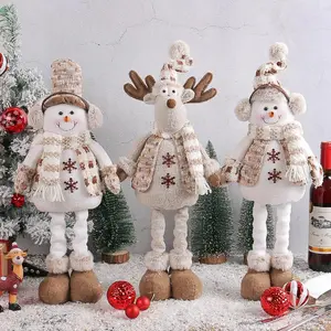 Christmas snowman stretchable doll, new knitted reindeer plush toy, holiday window display decoration, holiday home decoration gift creativity, Home Ornament