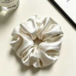 Kalxiho Satin Scrunchies Soft Hair Ties Elastic Hair Friendly No Damage 2 Size