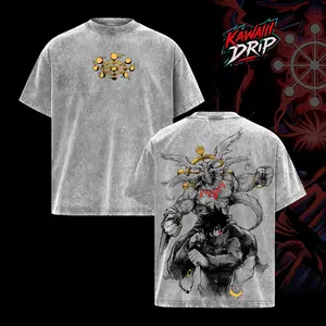 Megumi Fushiguro Mahoraga - Jujutsu Kaisen Tee, Vintage Washed Oversized Anime T-Shirt, Shikigami Mahoraga Graphic Top, Unisex Streetwear Apparel, Soft Classic Menswear Clothing, JJK Curse Technique Design, Anime Fan Gift Tee