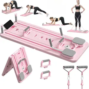 Pilates Board - Pilates Reformer Set, Multi-Purpose Foldable Pilates Reformer Board for Home, 5 in 1 Pilates Sliding Board