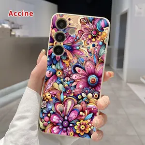 Phone Case Compatible with Galaxy S23 Ultra S24 Plus S25 S22+ Colorful Flower Print Pattern Full Body Protection Ultra Slim Bumper Cover Gift