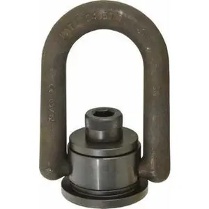American Drill Bushing 10,000 Lbs. Load Capacity, 5.1 Inch Wide x 7.64 Inch High, Extra Duty Weld Mount Hoist Ring 1-8 Thread Size, 1-1/2 Inch Radius, 2.3 Body Thickness, 1 Inch Bail Diameter, 0.375 Inch Mount Thickness 36645
