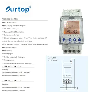 2 Channels Programmable 24Hours Time Clock Seconds Interval Time Switch with Two Relay Independent Outputs Digital Timer Switch