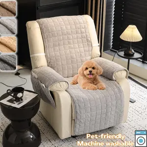Pet Friendly Recliner Chair Cover 1PC, Thick Quilted Non Slip Armchair Sofa Cover, Soft Washable Single Seat Chair Protector for Dogs & Cats