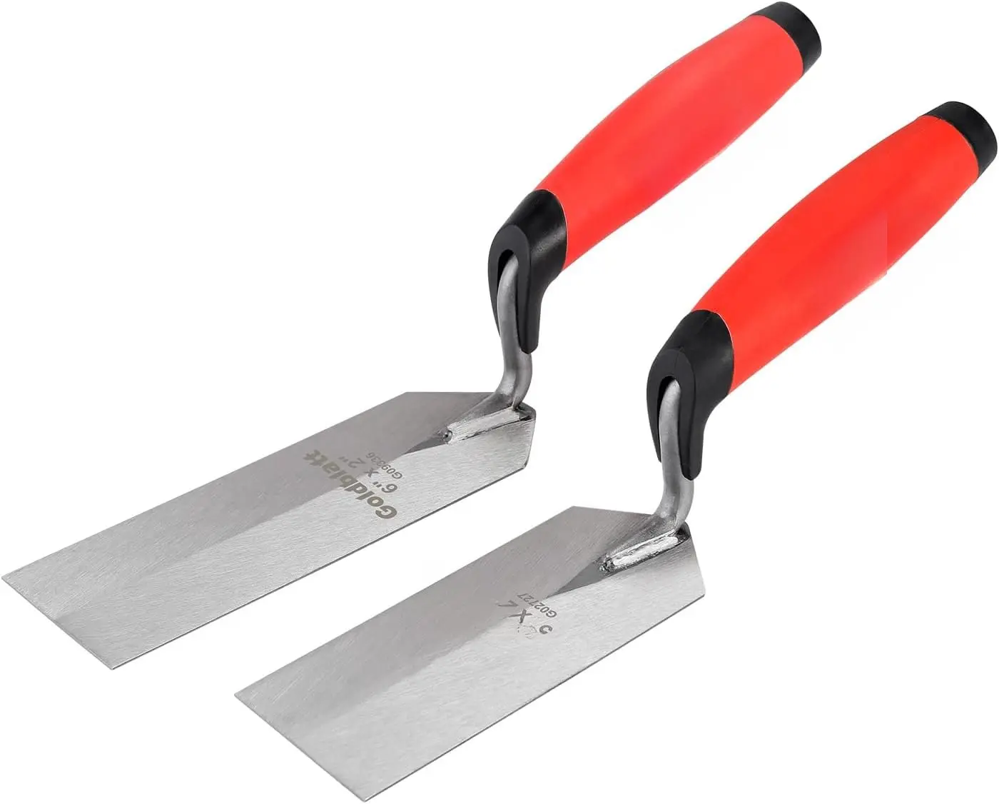 Professional Masonry Margin Trowel Set (2 Trowels: 6"x2", 5"x2") - High-Carbon Steel, Firm Comfortable Grip, Durable Hand Tool for Concrete, Tile Finishing Work
