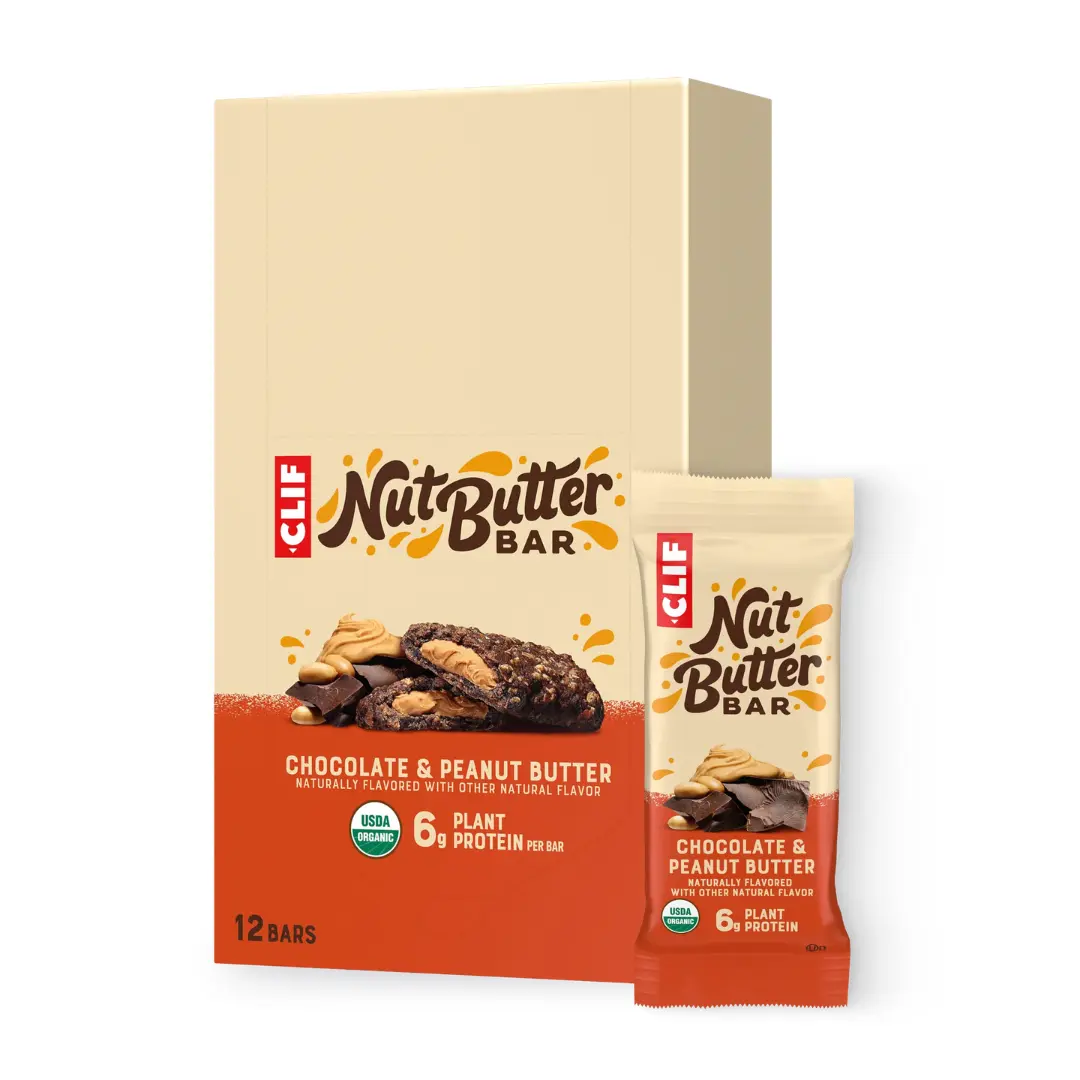 CLIF Nut Butter Bar Peanut Butter – 12 Bars, Organic Energy Snack with 6g Plant Protein