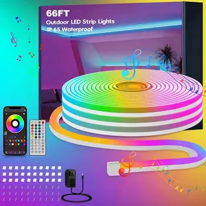 【GLEAM】66FT LED Strip Lights with Remote APP Control IP65 Waterproof DIY Backlight TV Light Strips, Ambient Light, LED Lighting for Home Decor, Lighting Light, LED Light Strips, LED Lights Bedroom, Living Room