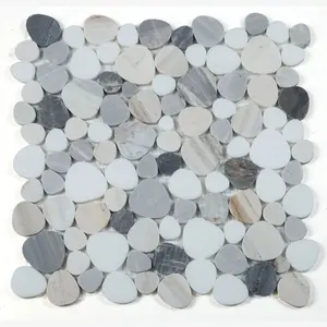 Hudson Beach Marble Pebble Mosaic Tile Sample