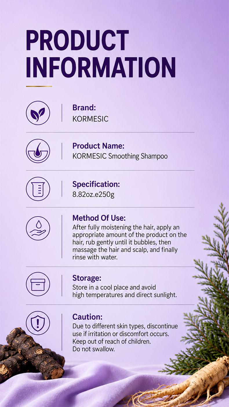 [NEW] KORMESIC Botuxi Smoothing Nourishing Shampoo | Biotin & Collagen Anti Hair Loss Shampoo with Multi Herbal Extracts, Oil Control, Volumizing Smooth Frizzy Hair for Men Women