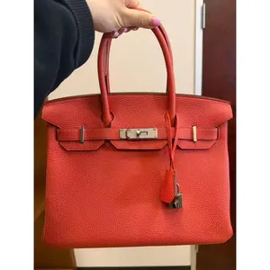 Pre-owned HERMÈS LEATHER Shoulder Bags BIRKIN 30 CASAQUE 30