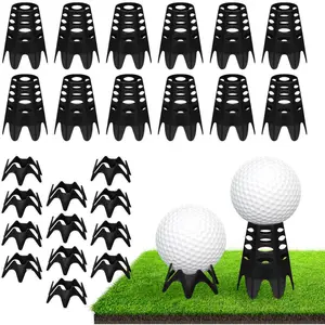Golf Simulator tees, 24Pcs Plastic Golf Mat Tees for Home, Outdoor or Indoor Golf Tees for Training, Practice Golf tees for Winter Turf and Driving Range, Pack of 12 Tall & 12 Small