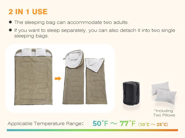 Sleeping Bag for Adults Cold Weather & Warm, Lightweight Backpacking Sleeping Bag for Kids 10-12, Girls, Boys, Compact Camping Essentials Gear, Hiking Sleep Must Haves