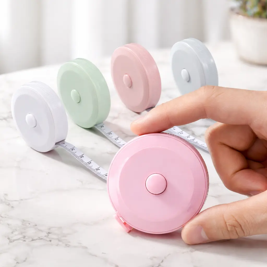 2 Pcs Mini Retractable Tape Measure Set, 1.5m & 2m Portable Soft Measuring Tape for Body Sewing Craft, Random Color Small Tape Measure for Household Daily Use