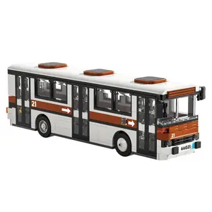 Vintage City Bus Design Building Blocks, Building Block Model, 557pcs/box Retro Urban Bus Blocks Set, Creative and Educational for Boys & Girls