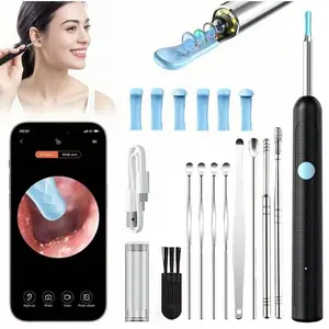 Wireless Visual Earpick, Earwax Remover Tool, 8 counts Ear Kit, Rechargeable Ear Cleaner with 1080P Camera for iOS & Android, Birthday &Christmas Gift