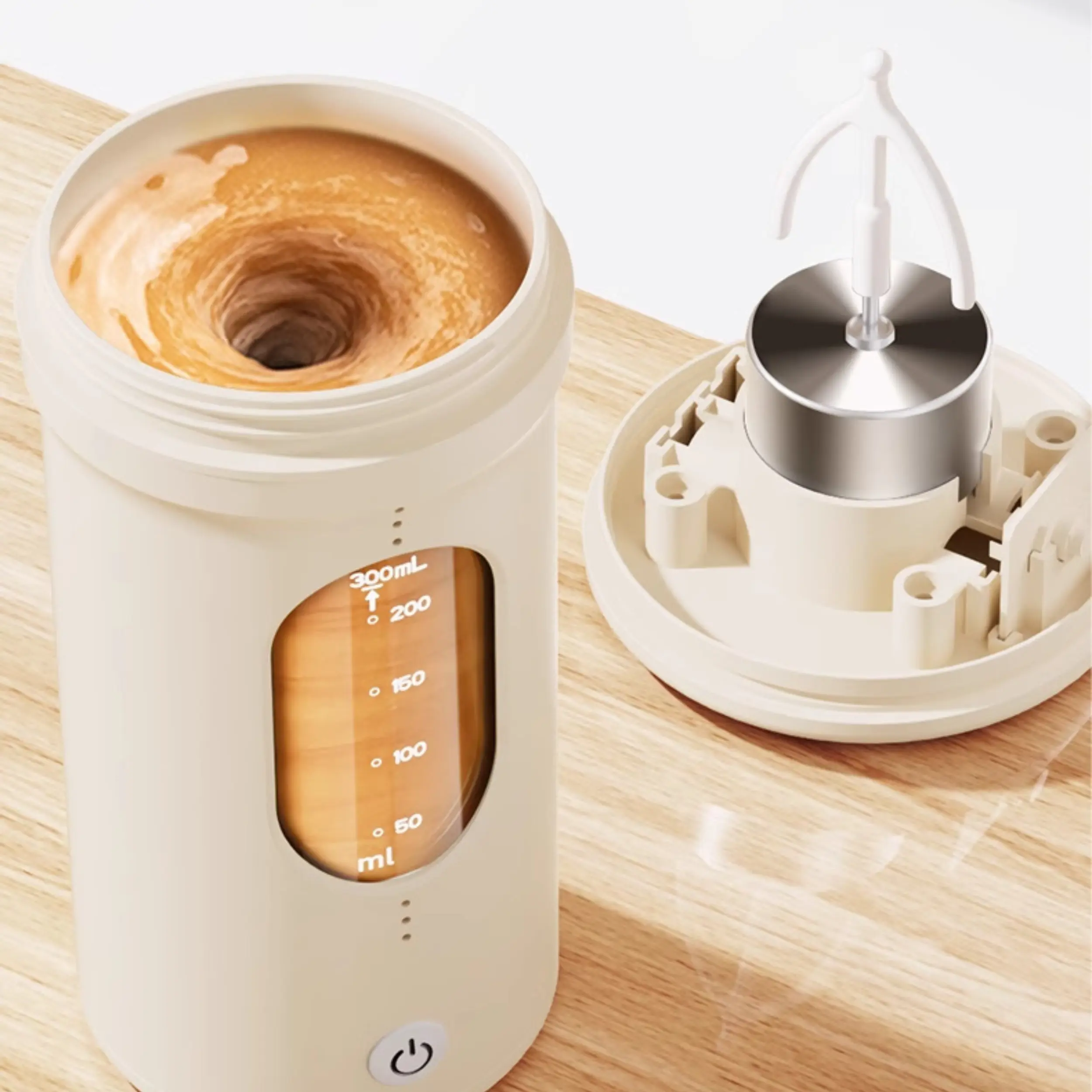 Portable Smoothie Blender - USB Rechargeable Automatic 300ml Cup, Blender for Shakes, Milk & Protein Powder Preparation