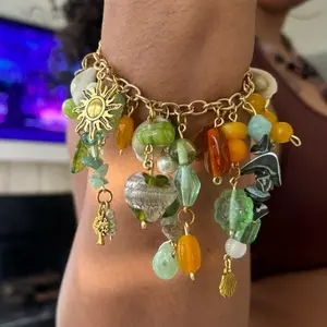 GEMSTONE Charm Bracelet stainless steel