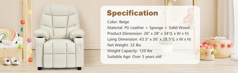 COSTWAY Kids Recliner Chair with Cup Holder, Adjustable Lounge Chair w/Footrest & Side Pockets for Children Boys Girls Room, Ergonomic Toddler Furniture Sofa, Kids Recliner,Christmas Festival Gift Black Friday Cyber Monday COSTWAY Kids Recliner Chair with Cup Holder, Adjustable Lounge Chair w/Footrest & Side Pockets for Children Boys Girls Room, Ergonomic Toddler Furniture Sofa, Kids Recliner,Christmas Festival Gift Black Friday Cyber Monday