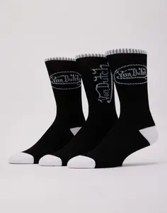 Mens Von Dutch Logo Crew Socks 3-Pack