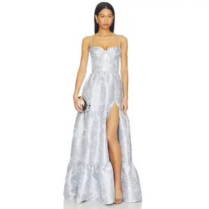 V. Chapman Lucetta Dress in Icelandic Blue Baroque Floral