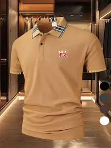 GTR [Golf Style] Men's Professional Polyester Polo Shirt, Sports and Leisure, Casual Sportswear, Casual Sports Top, Stylish and Comfortable, Classic Short Sleeve, Men's Wear resistant and Durable, Multi color in