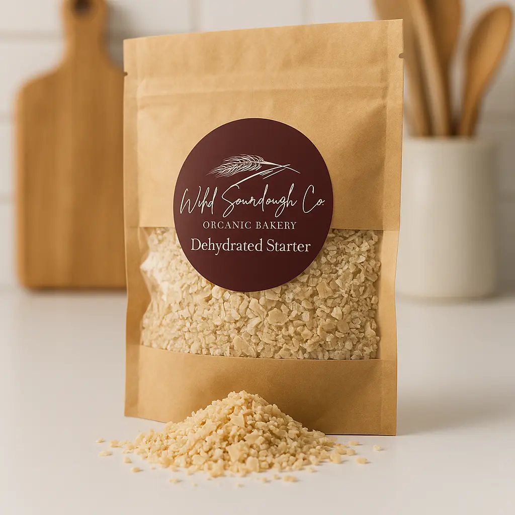 Wild Sourdough Co. Organic Dehydrated Sourdough Starter Kit - 10g, Premium King Arthur Organic Bread Flour, Berkey Filtered Water, Strong Active Culture for Baking Beginners - Healthy, Easy-to-Use for Home Bakers