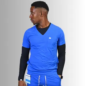 Zion Men V-Neck Scrub Top