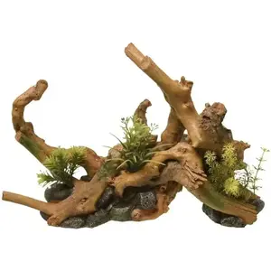 Blue Ribbon Driftwood Centerpiece with Plants