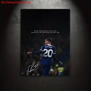 1 piece/set frameless canvas painting print poster,Classic realistic retro motivation art, Vintage design,soccer player Cole Palmer quotes,perfect gift for football lovers,ideal gift for bedroom,living room,office,wall decoration,room decor
