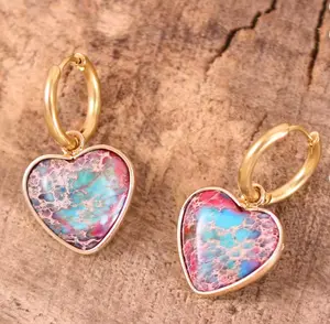 Heartfire Jasper Huggie Earrings