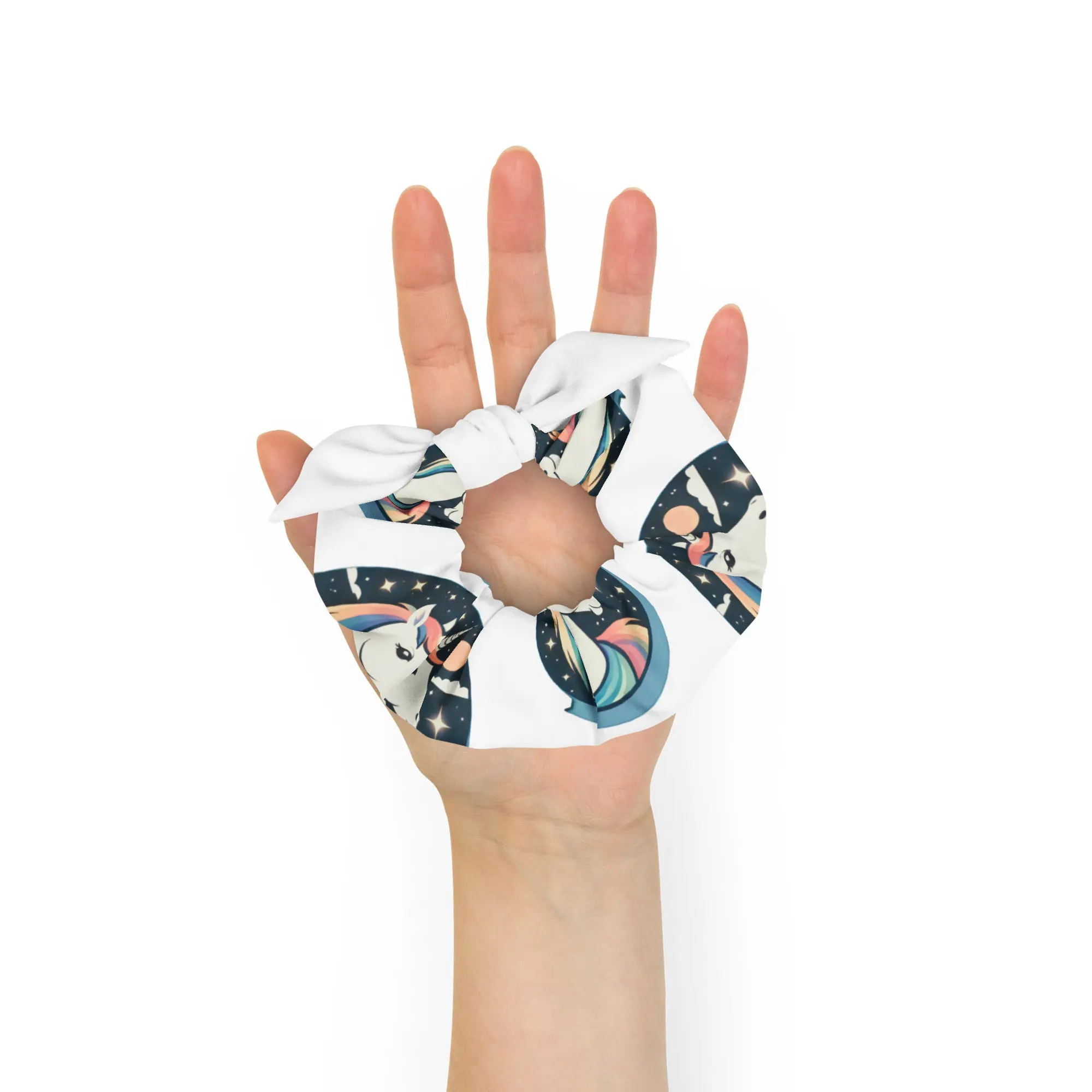Vintage Galaxy Unicorn Recycled Fabric Scrunchie