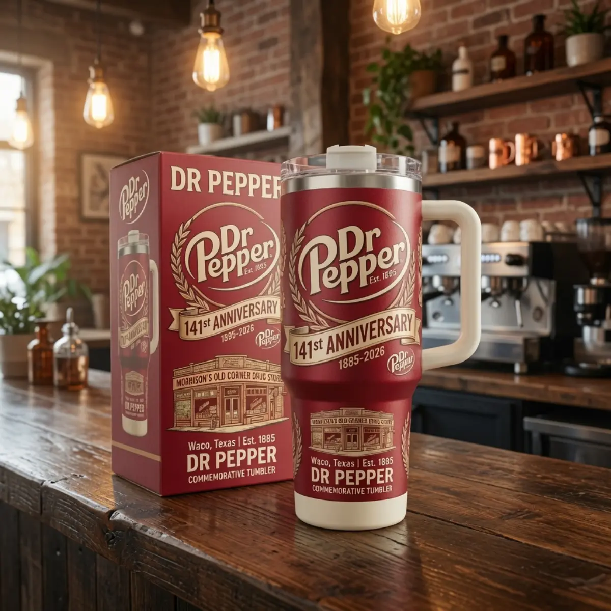 Retro #Pepper 141st Anniversary 40oz Tumbler with Handle & Straw | Unique Gift for Soda Lovers Steampunk |  Vintage Legacy Limited Edition Cup | Stainless Steel Insulated Travel Mug, Vintage Soda Lover Gift, Limited Edition Collector Cup